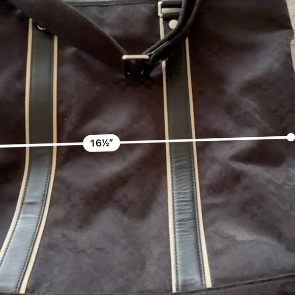 Gently Loved Coach Black Canvas and Leather Tote Bag - Picture 12 of 16